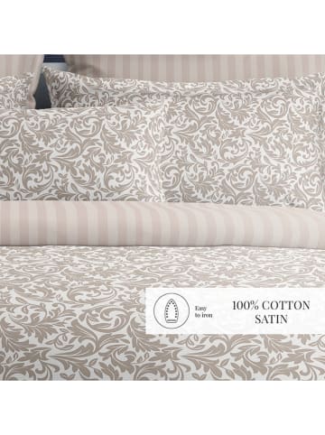 maison héritage PARIS Satin-Bettwäsche-Set "Esprit Damas" in Taupe