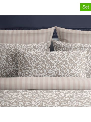 maison héritage PARIS 2er-Set: Satin-Kissenbezüge "Esprit Damas" in Taupe