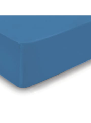 maison héritage PARIS Satin-Spannbettlaken in Blau