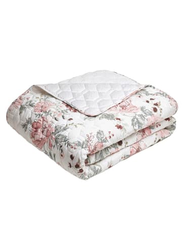 maison héritage PARIS Tagesdecke "Peony" in Weiß/ Rosa