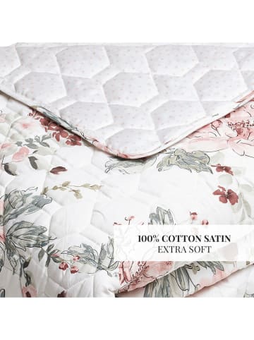 maison héritage PARIS Tagesdecke "Peony" in Weiß/ Rosa