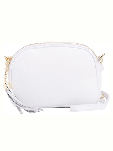 Anna Morellini Leren schoudertas "Monte Sparagio" wit - (B)23 x (H)17 x (D)7 cm