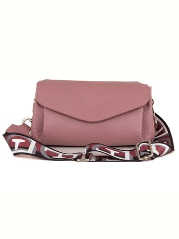 Anna Morellini Leren schoudertas "Corno Baitone" lichtroze - (B)24 x (H)14 x (D)10 cm