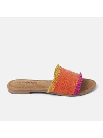 Lazamani Leder-Pantoletten in Orange