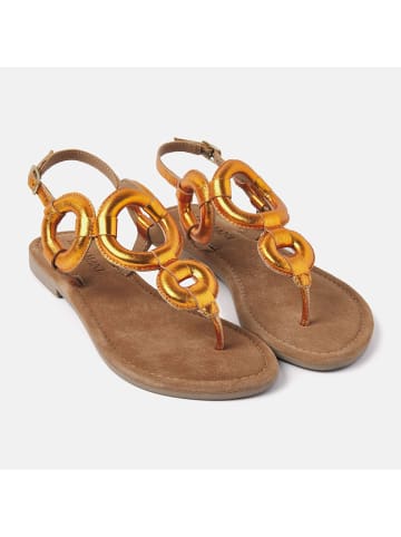 Lazamani Skórzane sandały w kolorze pomarańczowym