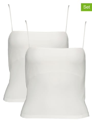 Gina Tricot Topy (2 szt.) w kolorze białym