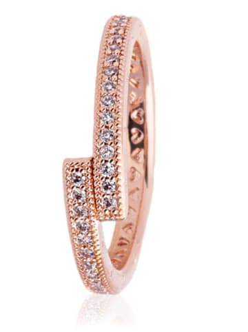 Pandora Rosévergold. Ring mit Edelsteinen
