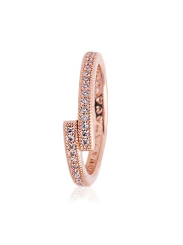 Pandora Rosévergold. Ring mit Edelsteinen