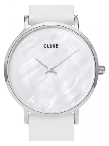 CLUSE Kwartshorloge wit/zilverkleurig