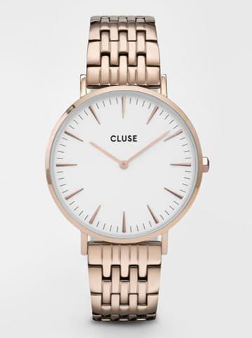 CLUSE Zegarek kwarcowy w kolorze różowozłoto-białym