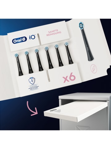 Oral-B 6er-Set: Ersatz-Bürstenköpfe "Oral-B iO Sanfte Reinigung" in Weiß
