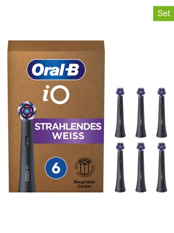 Oral-B 6er-Set: Ersatz-Bürstenköpfe "Oral-B iO Radiant" in Schwarz