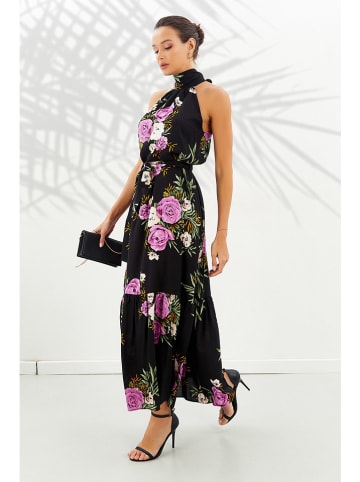 Milan Kiss Kleid in Schwarz/ Lila/ Creme