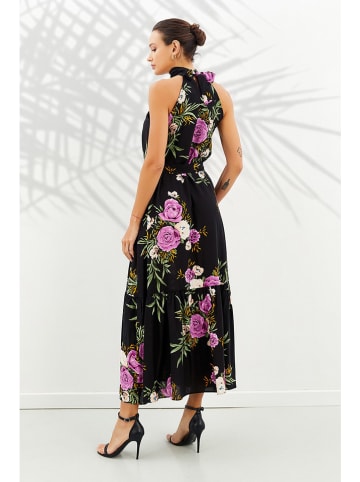 Milan Kiss Kleid in Schwarz/ Lila/ Creme