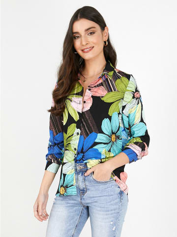 Milan Kiss Bluse in Schwarz/ Bunt