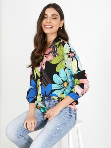 Milan Kiss Bluse in Schwarz/ Bunt