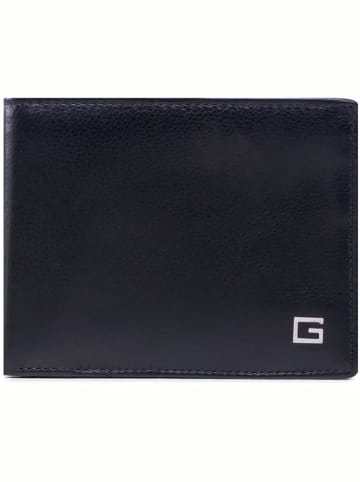 Guess Skórzany portfel w kolorze czarnym - 12 x 9,5 x 2,5 cm