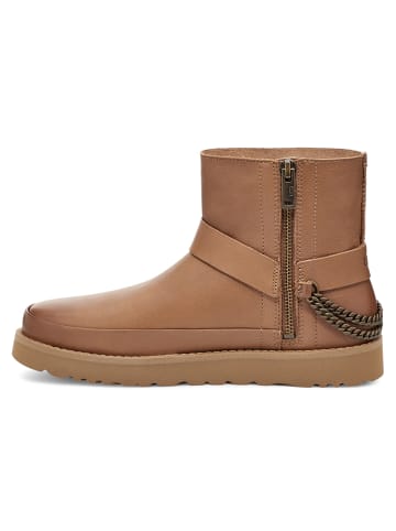 UGG Skórzane botki "Classic Mini Deconstructed" w kolorze jasnobrązowym