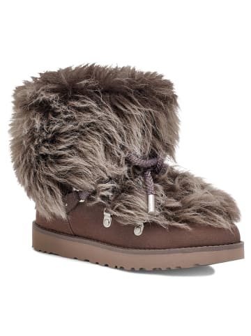 UGG Lammfell-Boots "Posh Mini Fur" in Braun