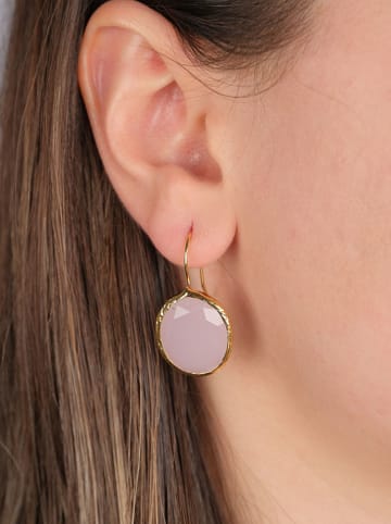 WOOW Vergulde oorhangers met edelstenen