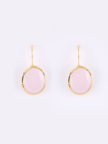 WOOW Vergulde oorhangers met edelstenen