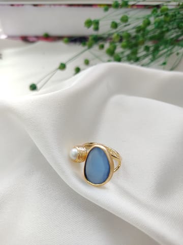WOOW Vergulde ring met edelsteen