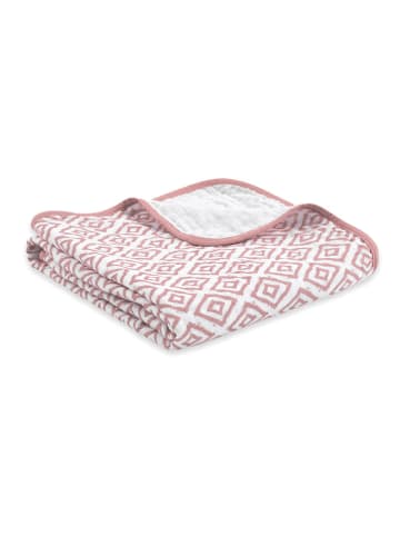 Emma&Noah Kuscheldecke in Weiß/ Rosa - (L)95 x (B)75 cm