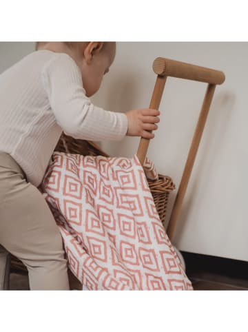 Emma&Noah Kuscheldecke in Weiß/ Rosa - (L)95 x (B)75 cm