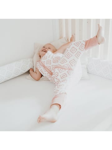 Emma&Noah Babyschlafsack mit Füßen in Weiß/ Rosa - TOG - 2,5