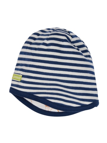 loud + proud Omkeerbare muts donkerblauw/wit