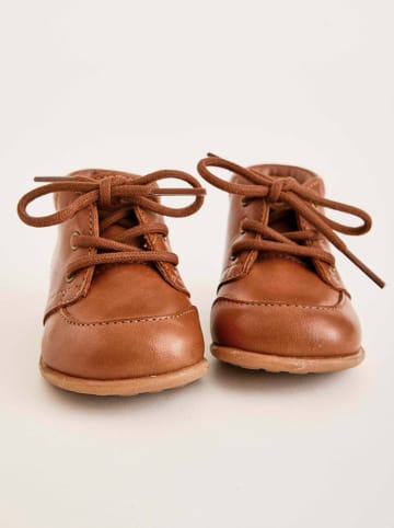bisgaard Leren loopleerschoenen cognackleurig