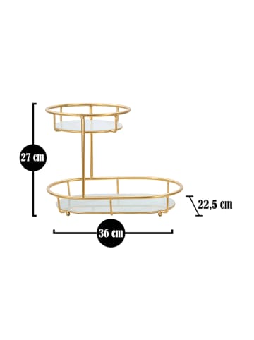 Mauro Ferretti Etagere in Gold/ Weiß - (B)36 x (H)27 x (T)22,5 cm