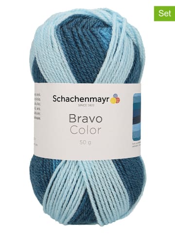 Schachenmayr since 1822 20er-Set: Kunstfasergarne "Bravo Color" in Hellblau/ Petrol - 20x 50 g