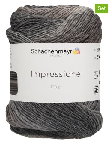 Schachenmayr since 1822 5er-Set: Wollgarne "Impressione" in Grau/ Anthrazit - 5x 100 g