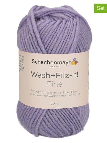 Schachenmayr since 1822 10er-Set: Wollgarne "Wash+Filz-it!" in Lila - 10x 50 g