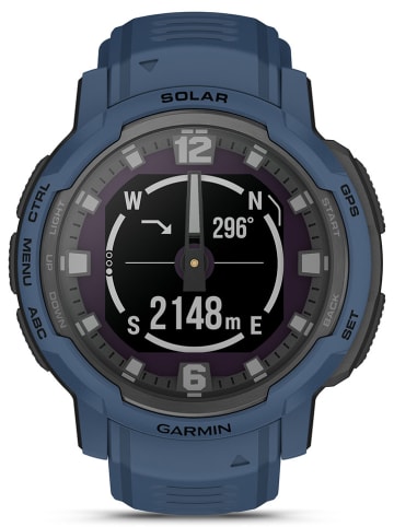 Garmin GPS-Smartwatch "Instinct® Crossover Solar" in Dunkelblau/ Anthrazit