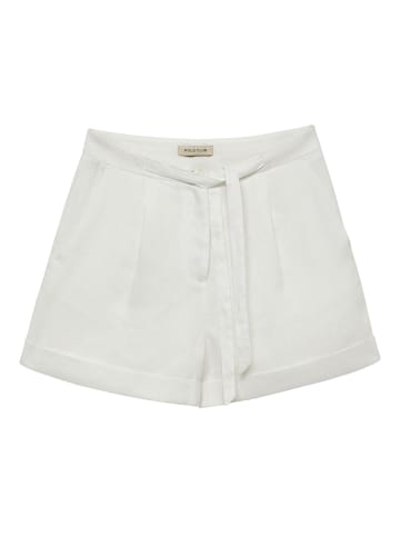 Polo Club Leinen-Shorts in Weiß