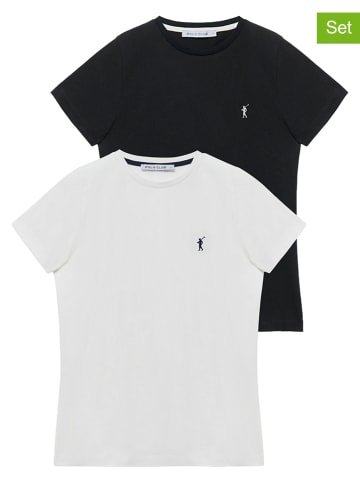Polo Club Koszulki (2 szt.) w kolorze czarnym i białym
