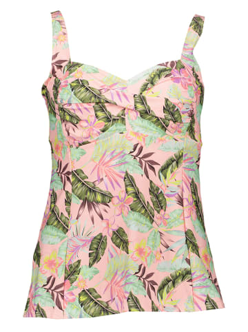 s.Oliver Tankini-Oberteil in Grün/ Rosa