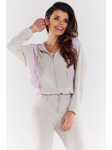 Awama Bluza w kolorze beżowo-fioletowym