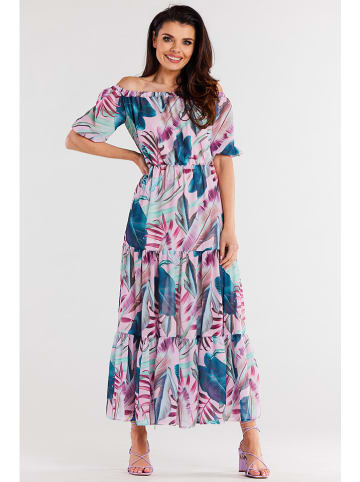 Awama Kleid in Blau/ Rosa