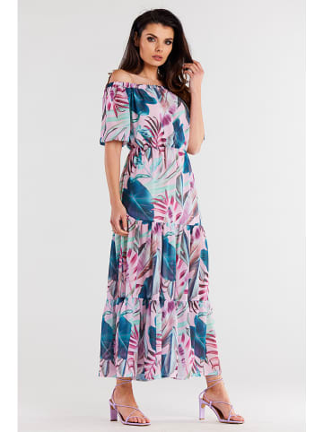 Awama Jurk blauw/lichtroze