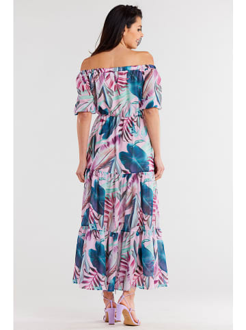 Awama Kleid in Blau/ Rosa