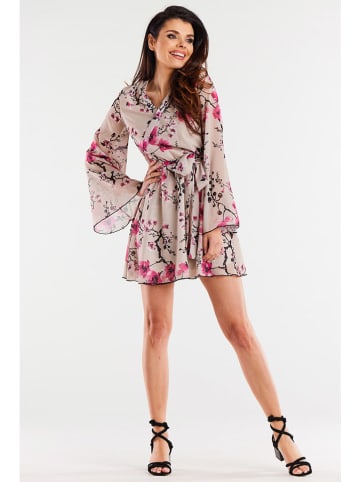 Awama Kleid in Beige/ Pink