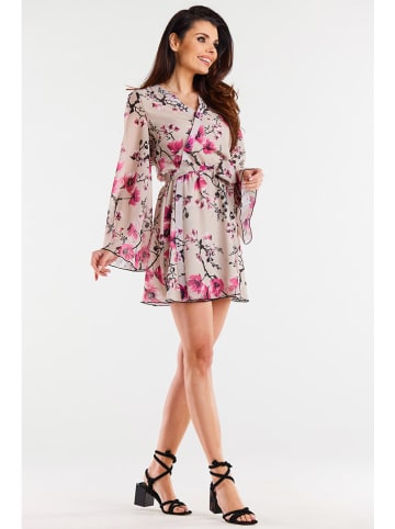 Awama Kleid in Beige/ Pink