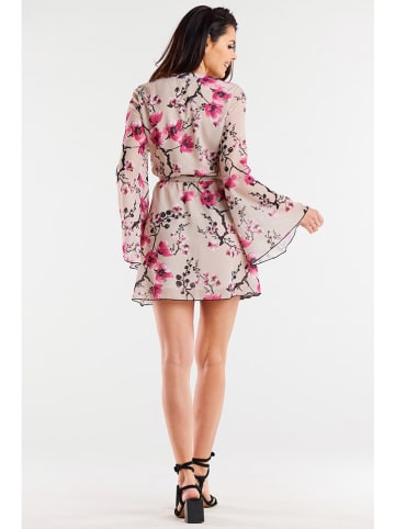 Awama Kleid in Beige/ Pink
