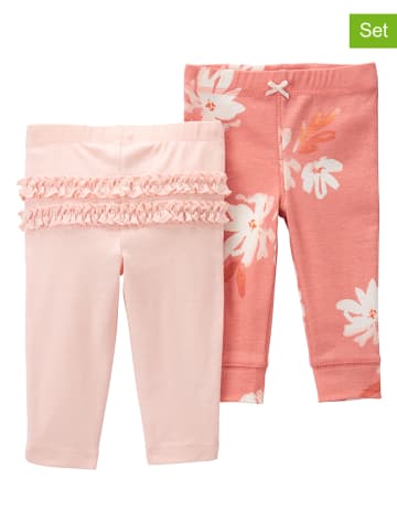 carter's 2-delige set: leggings lichtroze/koraalrood