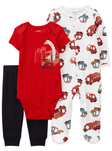 carter's 3-delige outfit wit/rood/zwart
