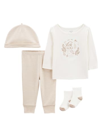 carter's 4-delige outfit beige/wit