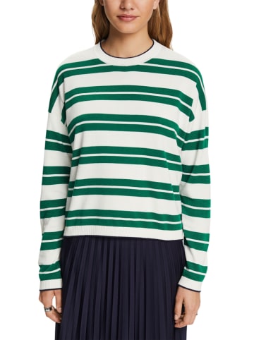 ESPRIT Sweter w kolorze zielono-białym